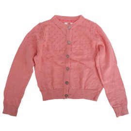 Ex-Store Girls Cotton Rich Knitted Cardigan Coral 9 Years