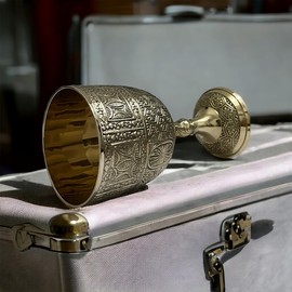 1pc Gold Chalice Cup Arthur King Brass Goblet Viking Drinking Wine Goblet Comunioun Mediveal Inspired Cup