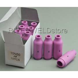 RIVERWELD TIG Alumina Nozzles Ceramic Shield Cups 10N50 4# 1/4" 6.5mm Orifice for QQ300 PTA DB SR WP 17 18 26 TIG Welding Torch Pack of 10