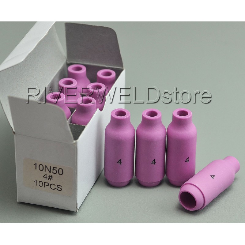 RIVERWELD TIG Alumina Nozzles Ceramic Shield Cups 10N50 4# 1/4"