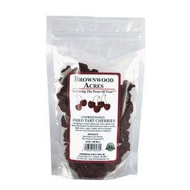 Unsweetened Dried Cherries by Brownwood Acres - FruitFast | Non-GMO, Gluten Free, Kosher Certified All Natural Healthy Snack Alternative - No Added Sugars, Oil or fillers - Just Michigan Cherries! (1/2 Pound)