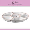 Plasticpro 6 Sectional Round Plastic Serving Tray/Platter (2, White &
