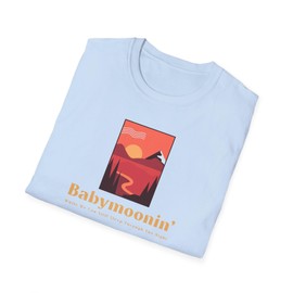 Babymoon' While We Can Still Sleep Through The Night, T-Shirt for Expecting Moms & Dads, Funny Vacation Beach Cruise Tee Gift Light Blue