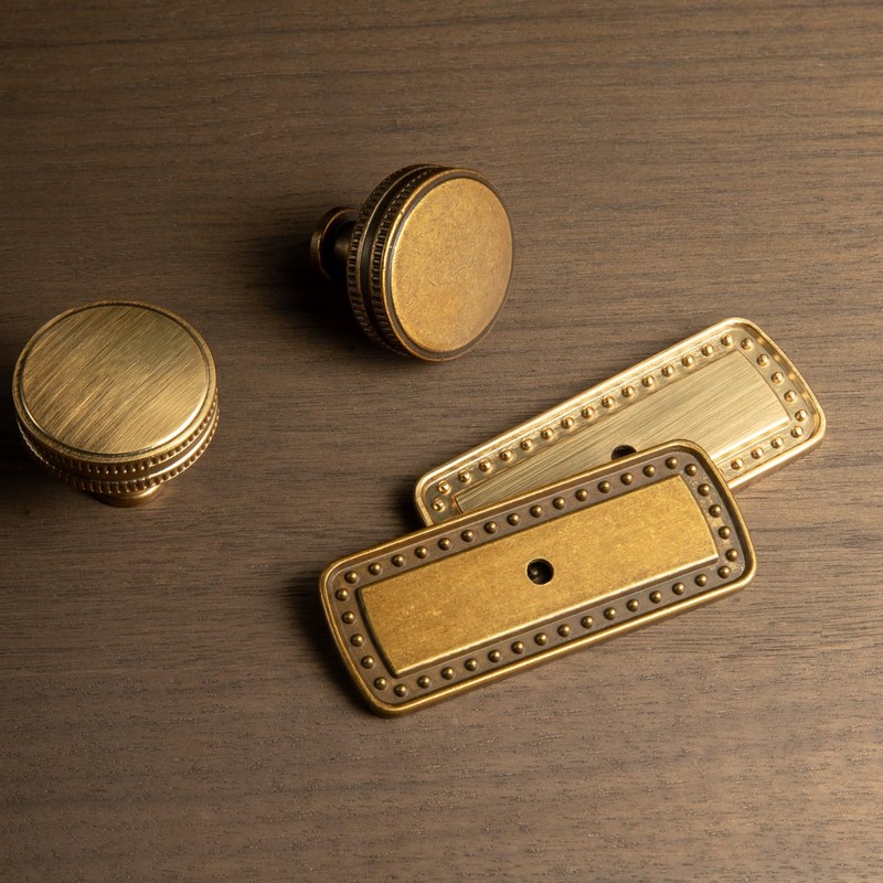 Goo-Ki Cabinet Knobs with Base Plate/Backplate Zinc Alloy Hardware for