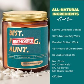 Aunt Gifts - Best Aunt Ever Birthday Candle - Funny Scented Candle Gifts for Aunts, Auntie Birthday Present from Niece, Nephew, Cool Auntie Gift Ideas from Niece