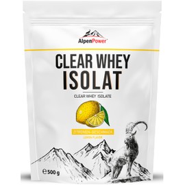AlpenPower Clear Whey Isolate Lemon 500 g - Clear, Refreshingly Light Protein Drink - High Protein Content & Optimal Amino Acid Profile - Without Artificial Foam Prevention