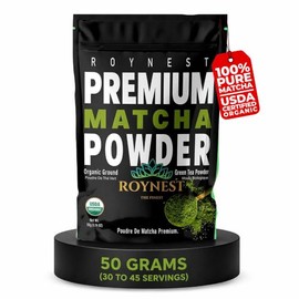 Roynest Matcha Orgánico Premium En Polvo 100  Matcha Puro Para Café Helado, Batidos, Bebidas Frías Y Repostería  Energía Limpia, Vegano, Sin Omg,...  
