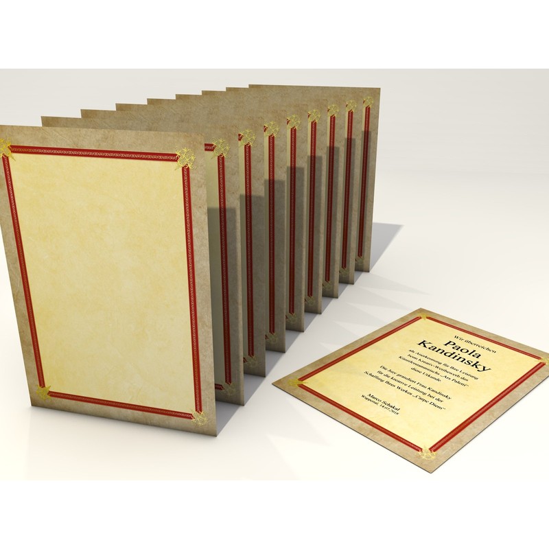 Success 10 Sheets of Motif Paper for documents, certificates etc..,