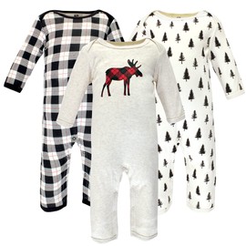 Hudson Baby Unisex Baby Cotton Coveralls Moose, 0-3 Months