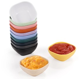 OMISTAR 12 PCS 4.8OZ Wheat Straw Dipping Bowls, Unbreakable Small Prep Bowls, Dip Bowls for Side Dish Candy Dessert Nuts Party Dips Condiments Sauces Ingredients,BBQ