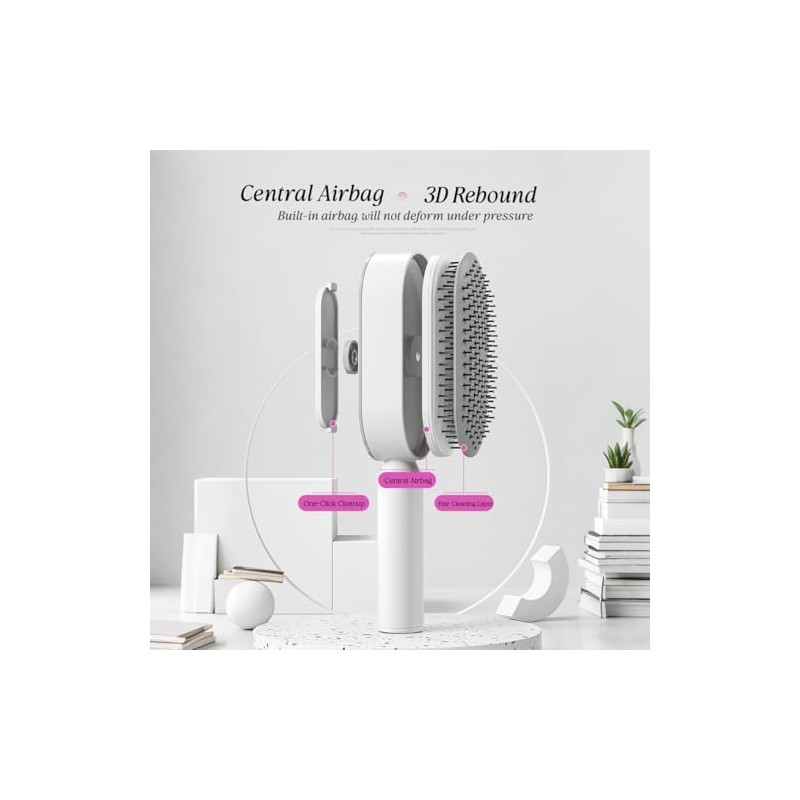 ZJchao Cojín Cepillo para Cabello Autolimpieza Masaje del Cuero Cabelludo