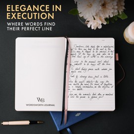 Wordsworth & Black A5 Lined Journal 216 Lined Pages, Hardcover Leather, 120 GSM Paper, Journaling Notebook for Work & Sketching, Journals for Women, Men - Gifts Box Included Blue