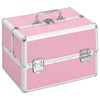 CHARMMA Make-up Case 8.7"x11.8"x8.3" Pink Aluminum,Cosmetic & Toiletry Bags-91830