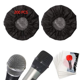 200 Pcs Disposable Microphone Cover,Non-Woven Fabric Mic Cover,for Karaoke,Press Conference,Recording Room and Any Shared Environmen