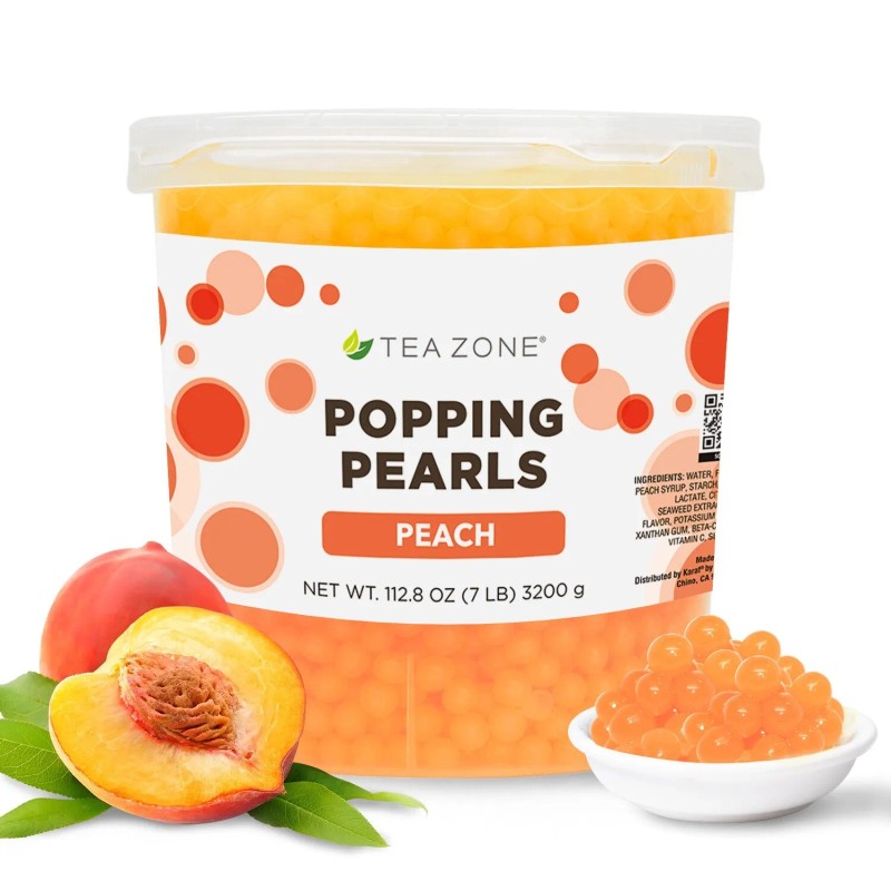 Tea Zone Peach Popping Pearls/ Bursting/ Popping Boba(B2061, 7 lbs)