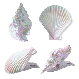 Beach Towel Clips,Conch Shell Towel Clips,Beach Towel Holder for Beach Chairs to Keep Your Towel from Blowing Away, Ideal for Drying Racks Decorative Windproof Clothes Pins (4 Pack)