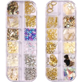 Nail Parts (24 Types), Natural Shell, Big Shell, Abalone Seashell, Nail Art, Deco Parts, Nail Art Parts, Nail Stone Parts, Long Case Included