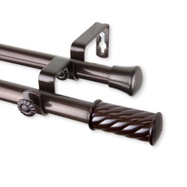 Rod Desyne Grip 3/4 inch Dia. 66-120"-Cocoa Double Curtain Rod Set