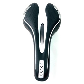 White with Black Gel Bicycle Seat Bicycle Saddle Mountain Bike Road Bike Touring Saddle Breathable Ergonomic Hallenwerk