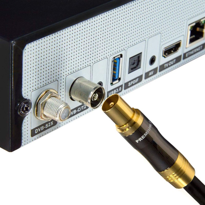 Premium X Gold-Line TV Aerial Cable 3 m Black IEC