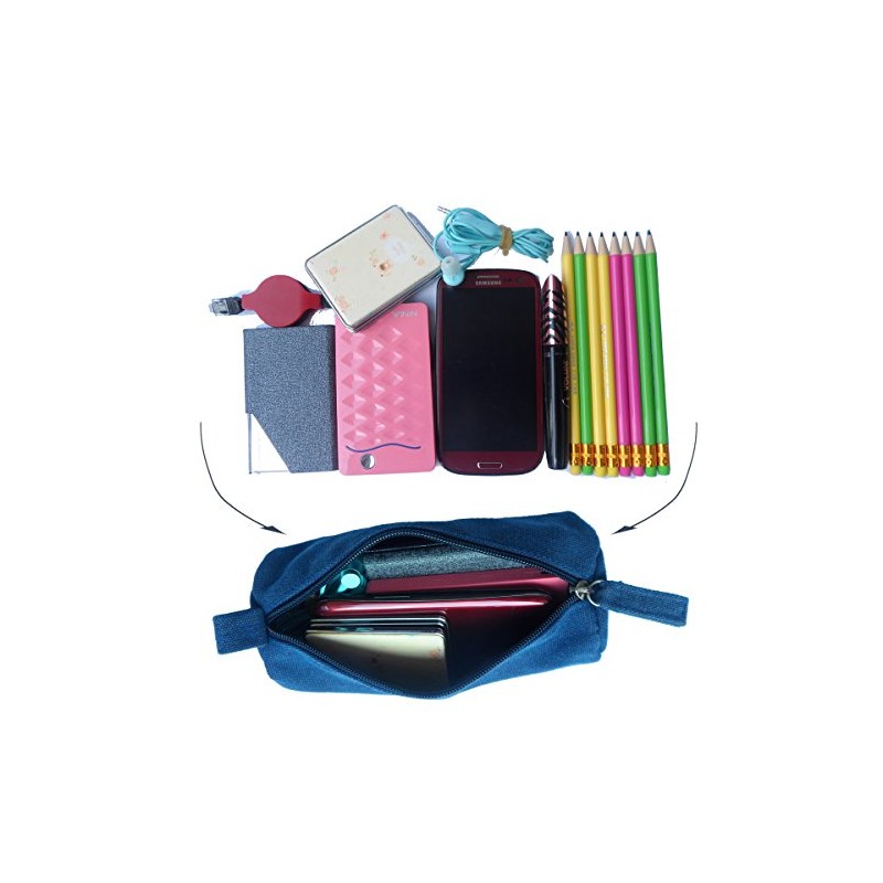Bolsa de lápices portátil de lona pesada y práctica funda