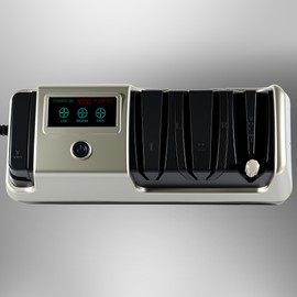 Electric Knife Sharpener, 100% Diamond Abrasives Professional Knife Blade Sharpener with LCD Display Adjustable Speed for Kitchen Straight-Edged/Serrated/Ceramic Knife Scissors