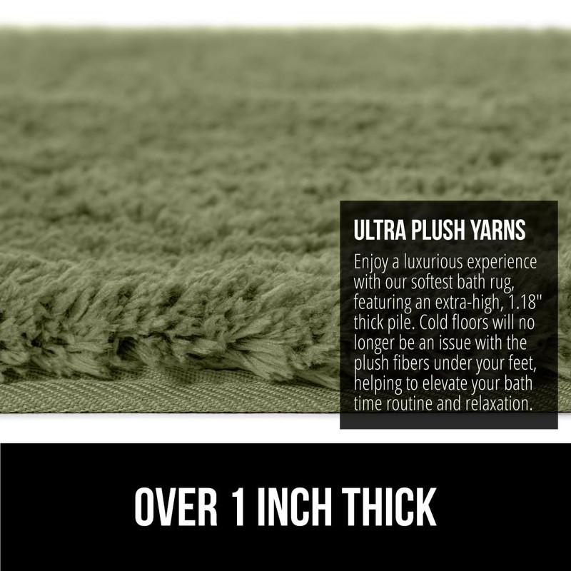 GORILLA GRIP Premium Luxury Bath Rug, Absorbent, Soft, Thick Shag,