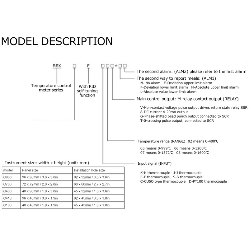 BERM Temperature Controller Digital Display Smart Thermostat Switch REXC100FK02VxDA