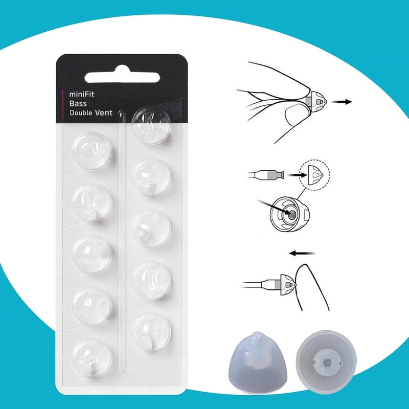 Base Domes 6mm Double Vent Hearing Aid for Oticon Replacements,