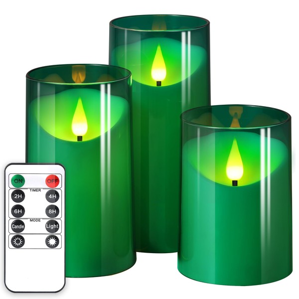 NURADA Flameless Candles: 3D Wick Battery Operated LED Pillar Candles