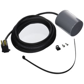Little Giant RFSN-10 115-Volt, Maximum 13-Amp - 1/2 HP, Pump Down Piggyback Tethered Float Switch for Pond, Sump, Sewage, Effluent or Sewage Systems, 20-ft. Cord, Grey, 599210