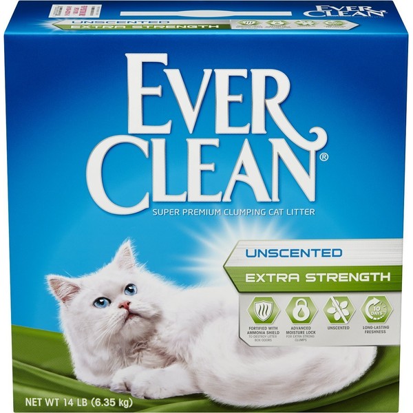 Ever Clean Extra Strength Cat Litter, Unscented, 14-Pound Box
