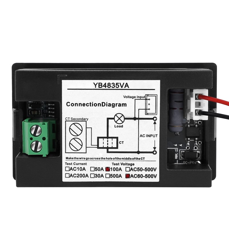 DROK 0.39' LED Multimeter AC 500V 100A Dual Display Voltmeter