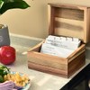 WELLAND Recipe Box with Card Divider Recipe Card Set, Acacia