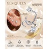GEMQUEEN 3 Pairs 925 Sterling Silver Backless Half Hoop Earrings,