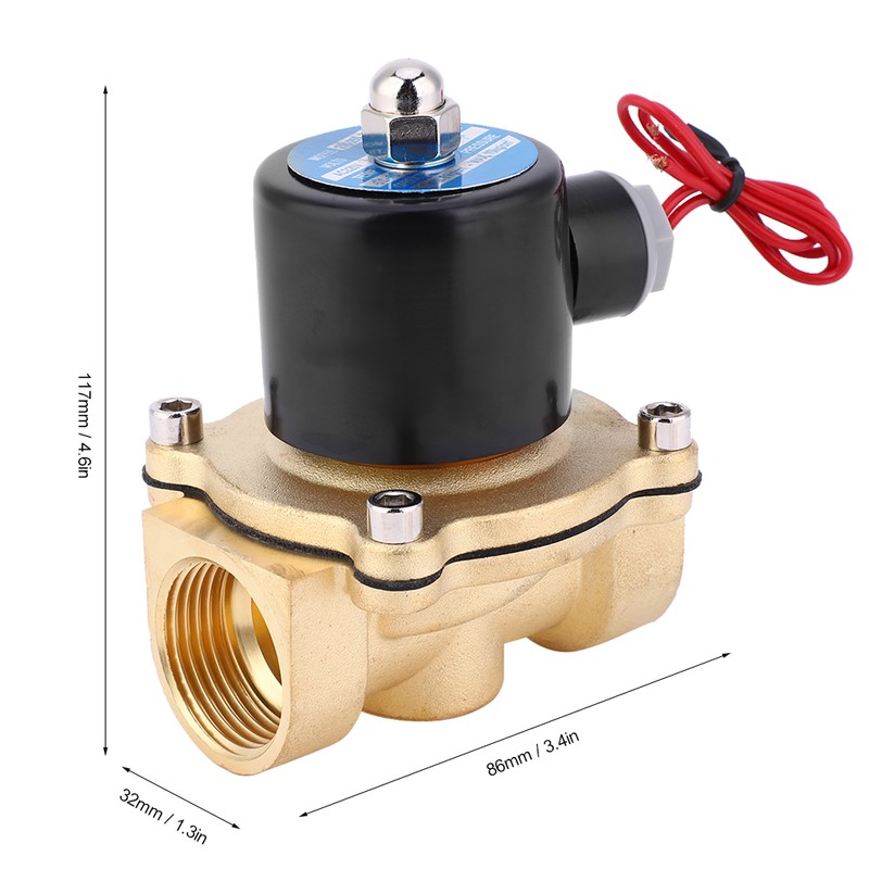 Normally Closed Solenoid Valve Brass for Air Water Oil 1in