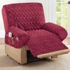 Collections Etc Diamond-Shape Quilted Stretch Recliner Cover with Storage Pockets