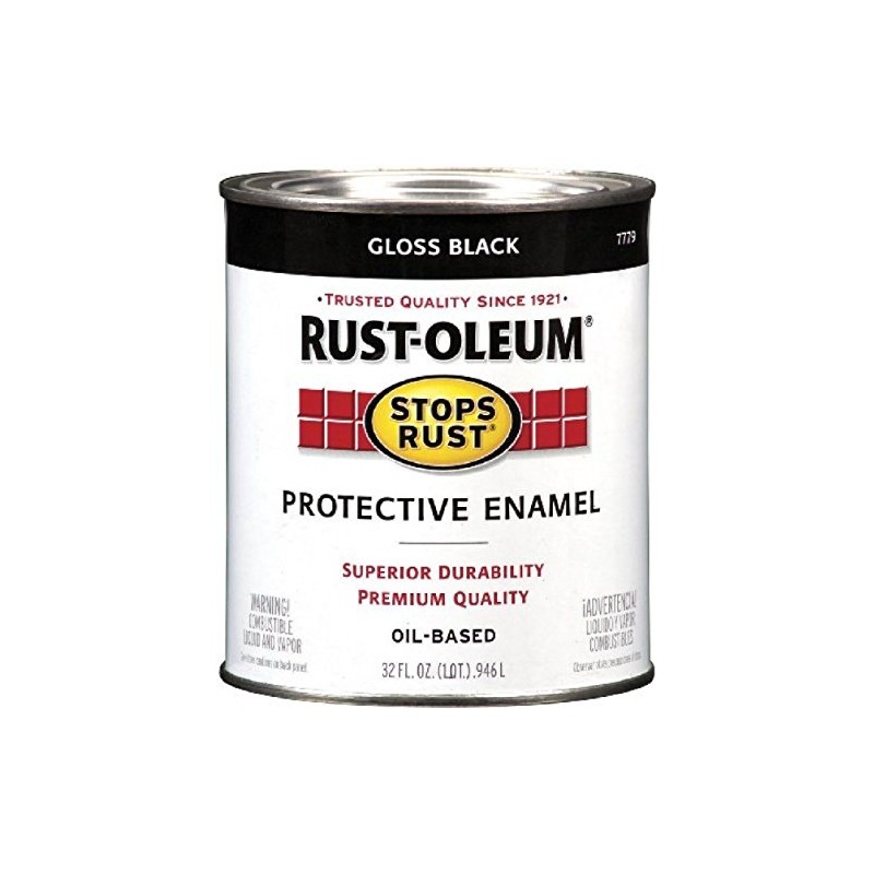Protective Enamel Paint Stops Rust 32Ounce Gloss Black