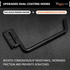 MorScan 4-Pack 6-Inch Dual-Coated Extended Flat J Hooks for E-Track