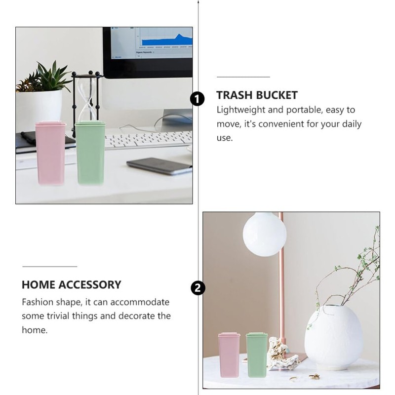 Operitacx 2pcs Desk Bin, Mini Bin Desk Trash Can with