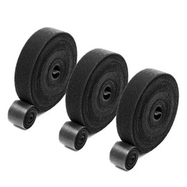 RUPEWA 3-Roll Velcro Cable Ties, 15mm*5m (Total 15m) Reusable Straps for Cord Management, Wire Organizer, Cable Fasteners & Bundles, Black
