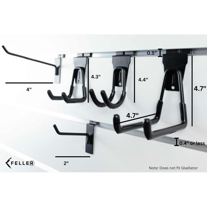 FELLER Slatwall Hooks and Slatwall Accessories - 20 Pack Premium