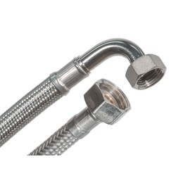 SFX® Reinforced Hose 200 cm Flex Hose 1/2 Inch Nut x 3/4 Inch Nut with 90° Bend Connection Hose Extension Hose Drinking Water Hose Connection Hose 2000 mm