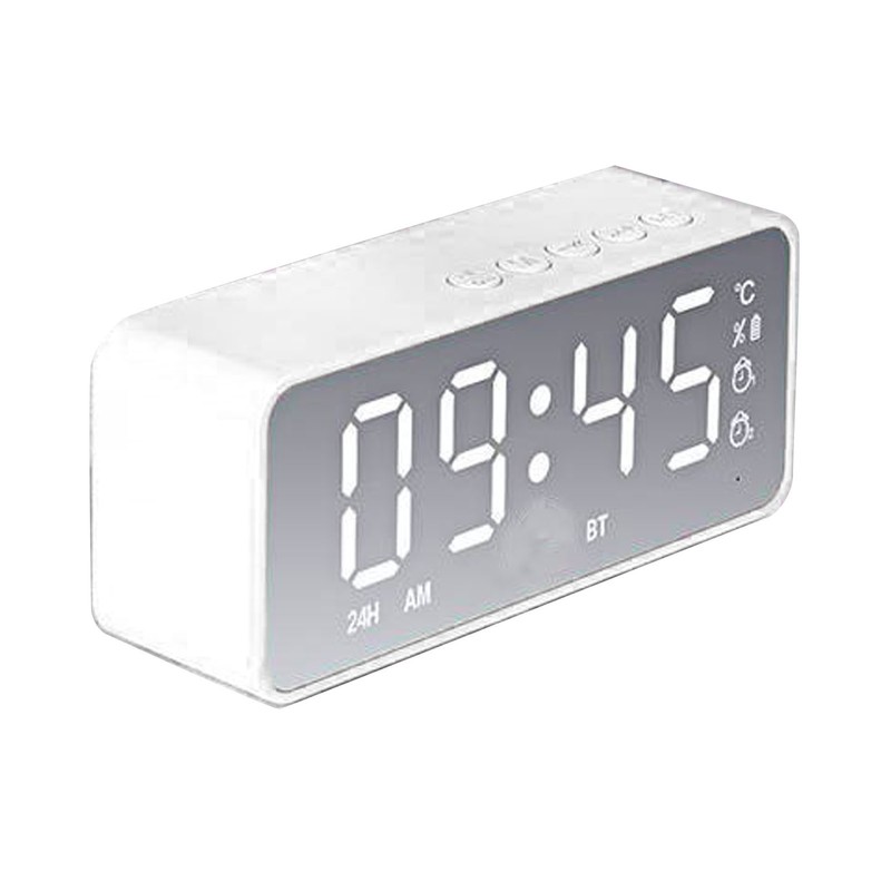 Bluetooth Speaker Alarm Clock Multifunction Electric Alarm Clocks Mirror Surface