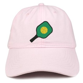 Trendy Apparel Shop Pickleball and Paddle - Gorro de algodón bordado para papá, Rosa claro, Talla única