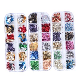 Baluue Nail Art Foil Glitter Sequins for Nail Decoration Includes Japanese and Flakes for Home and Salon Use