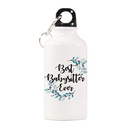 Elvoes Sports Water Bottles Best Babysitter Water Bottle BPA Free Stainless Steel Bottle with Cap Wild Mouth Babysitter Gifts Great for Sport Home Travel Outdoors (400ml/17oz)