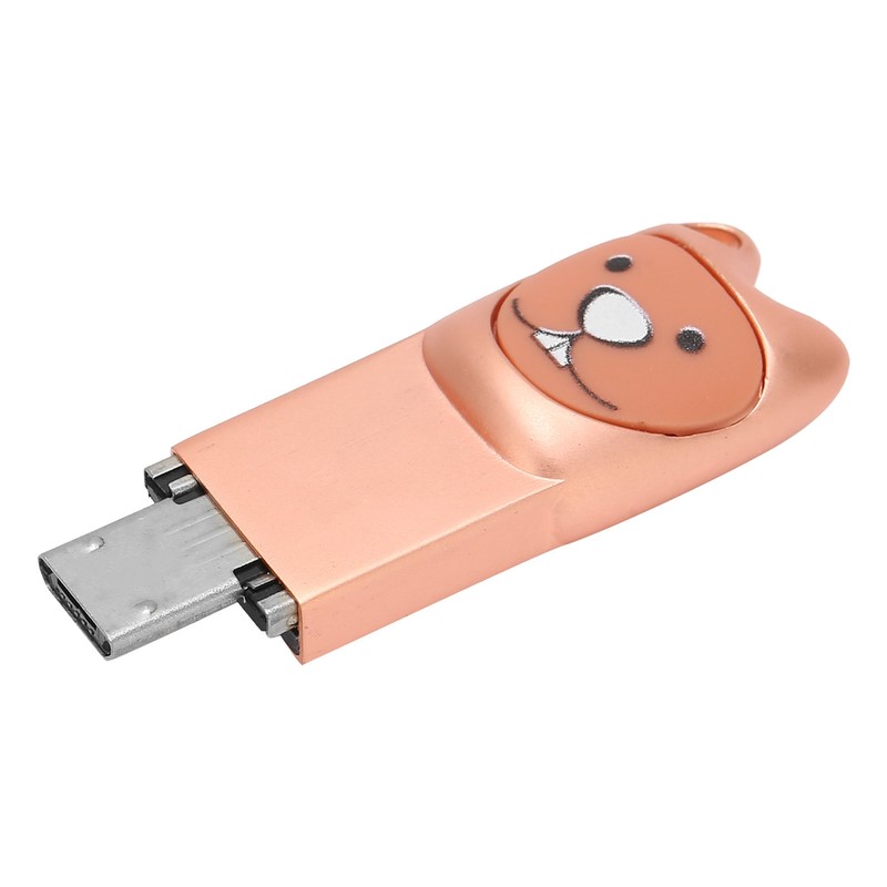 USB2.0 Flash Drive Cute Cartoon Portable Memory Stick with Adapter