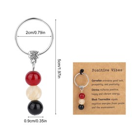 Mikovivi Crystal Keychain for Women, Crystal Bag Charms with Inspirational Card Good Luck Bead Keychain for New Journey