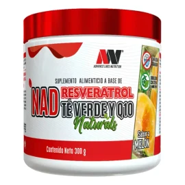 Nad, Resveratrol, Té Verde Q10 300g Advance Labs Nutrition Sabor Melón
